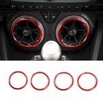 for Camaro Accessories AC Knobs Air Conditioner Outlet Vent Trim for 2016-2020 Chevrolet Camaro, Red Aluminum, 4pcs