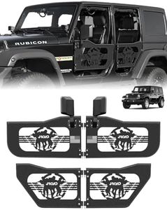 JROAD Jeep wrangler JK summer tubular half doors Fit for 2007-2018 Jeep Wrangler JK Unlimited 4-Door Soldier pattern Front & Rear Tube Doors With Side View Mirror