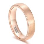 Greenpod 3mm Rose Gold Tungsten Wedding Bands for Women Men Brush Engagement Ring Size 12.5