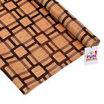 Fun Homes - Shelf Liner for Kitchen Shelves 45cm x 1- Meter - Brown Fridge Mat - Cupboard Sheets for Wardrobe - Kitchen Drawer Mats - Refrigerator Mats - Drawer Mat - Anti Slip Mat for Kitchen