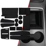 CupHolderHero fits Tesla Model Y Accessories 2021-2024 - Premium Custom Interior Non-Slip Anti Dust Cup Holder Inserts, Center Console Liner Mats, Door Pocket Liners 11pc Set (Black Trim)