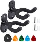 Donux Guitar Wall Mount,Ukulele Hanger Hook Holder Stand Guitar Hangers Hooks for Acoustic Electric Bass Guitars and Ukulele (2 Set)