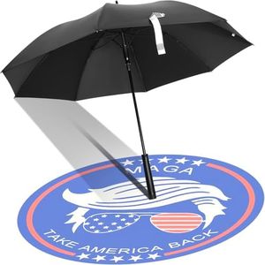 GUARAY Light Projector Umbrella, Black Stick Umbrella with Illuminated Projection Display Powered by AAA Batteries – Stylish Trump Merchandise and Trump Gifts for Men and Women