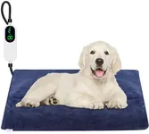 Pet Heating Pad for Dogs, Indoor Electric Heating Pad for Dogs Cat with 9 Adjustable Temperature and Timer, Heated Dog Blanket Bed with Chew Resistant Cord (28×18 inch)