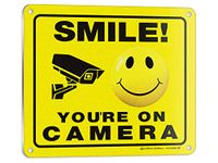 iSYFIX Smile You're on Camera Reflective Signs for Business – 1 Pack Reflective 7x6 Inch – 100% Rust Free .040 Aluminum Sign, Laminated for UV, Weather, Fade Resistance, Security Camera Sign for Home