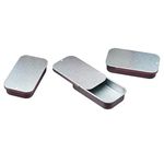 3 x 10ml Rectangular Tin with Slider Lid - Mini Favour/Gift/Sweets/Lip Balm/Pill Boxes - Silver - Sliding Top - Pocket Size - Camping/Hiking Everyday Carry edc