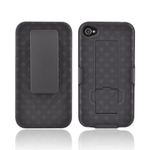 Rubberized Hard Case w Holster & Kickstand for Apple AT&T Verizon iPhone 4 & 4S