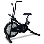 PowerMax Fitness BA-130 Air Bike Exercise Cycle for Home-Gym Workout with 1.5kg Fly wheel, Non-Slip Pedals |Fixed Handle Gym Bike for Max user 120kg, Belt Drive, Adjustable seat-Black