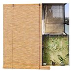 Reed Roll Up Shades Roman Blinds, Bamboo Shades For Window Outdoor Sun Shade,Breathable And Uv-Proof Roller Blinds External Internal Retro Decorative,For Balcony 90x100cm/35.4x39.3in