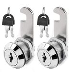 Cabinet Lock, 5/8" Cabinet Lock with Keys, 2 Pack Cam Locks for File Cabinet, Drawer, RV Door, Mailbox