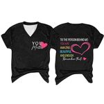 Heevina Funny T Shirts for Women Humor You Matter to The Person Behind Me:You are Amazing Beautiful and Enough. Remember That, Black, X-Large