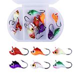 Goture Valentine Gift Ice Fishing Jig Set Ice Fishing Lures for Panfish Crappie Sunfish Perch Walleye Pike Bluegill Sunfish Jig Head Hook Set