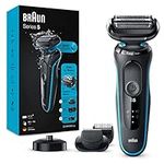 Braun Series 5 Electric Shaver, With Beard Trimmer, Charging Stand, Wet & Dry, 100% Waterproof, Easy Clean System, 2 Pin Bathroom Plug, 50-M4500cs, Mint Razor Rated Which? Best Buy