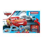 Carrera FIRST Cars The Movie Lightning McQueen & Jackson Storm Carrera 20063038 First Disney Pixar Power Duel Starter Set, Single, Multicoloured, 50 x 7 x 30 cm