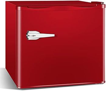 Antarctic Star Mini Upright Freezer -1.2 cu.ft Compact freezer with Removable Shelves and Adjustable Thermostat,perfect for Home/Kitchen/Office(Red)