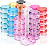 55Pcs Sample Container, HNYYZL 5 Gram Empty Plastic Cosmetic Container Travel Pot Jars for Eye Shadow Nails Powder Jewelry Cosmetic Lip Balm Lip Gloss Cream Lotion(11colors, 55 Pcs)