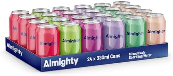 Almighty Party Mix Sparkling Water 330ml - 24 Pack, x4 Blood Orange, x4 Passionfruit, x4 Yuzu Lime, x4 Peach & Ginger, x4 Pear, and x4 Blackberry & Raspberry! Sugar Free, Low Calorie, Vegan - Natural Flavour