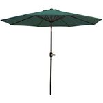 Sunnydaze 9-Foot Patio Umbrella - Push-Button Tilt and Crank Handle - Aluminum Pole and Polyester Shade Canopy - Green