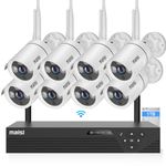 Maisi 3MP Wireless Security Camera System,8CH NVR CCTV Camera System,8×3MP Outdoor WiFi CCTV Cameras,1-Way Audio,Night Vision,Remote View,Motion Detection,1TB HDD