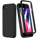 Hensinple Case for iPhone SE 2022 (3rd Generation), iPhone SE 2020, iPhone 6/7/8 Case, Full Body Built-in Screen Protector Heavy Duty Shockproof Cover for iPhone SE 2022/SE 2022/6/7/8 4.7" Black