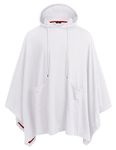 COOFANDY Unisex Casual Hooded Poncho Cape Cloak Fashion Coat Hoodie Pullover with Pocket, White, Large