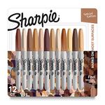 Permanent Markers, Portrait Colors, Fine Point, Assorted, 12 Count