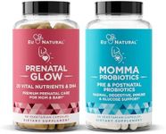 Natural Prenatal Bundle – Glow Prenatal Multivitamin – Momma Probiotics for Mom & Baby