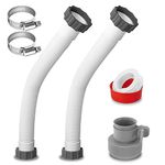 2Pcs 1.5’’ Diameter Pool Hose with 2 Type B Hose Adapters, 20inch Pool Pump Replacement Hose for Above Ground Pools, Flexible Water Pool Hose Set for Filter Pump and Saltwater Systems