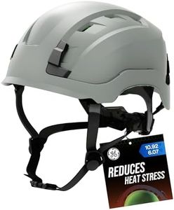 GE Safety Helmet, Impact Absorbing Tech, Adjustable Ratchet, ANSI Type 1, Memory Foam Padding, Hard Hats Protection, Lightweight, Durable, Chin Strap - Gray, Class C, Vented OSHA Approved