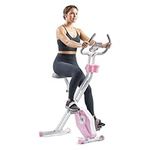 Sunny Health & Fitness Smart Folding X-Bike, Compact Home Exercise Bike for Indoor Use, Full-Body Low-Impact Workout, Cardio Training, 14-Level Magnetic Resistance, Bluetooth & Free SunnyFit App