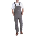 Carhartt Men's Rugged Flex Relaxed Fit Canvas Bib Overall, Gravel, 34W / 32L