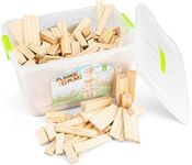 New Classic Toys P2S0250 Planks2Play Wooden Building Planks, 250 Pieces-Mixed Box-Natural