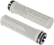 FIFTY-FIFTY Mountain Bike Grips, Single Lock-on MTB Handlerbar Grips, Soft and Comfortable, Non-Slip Locking Bicycle Handle for All Mountain, Enduro, Downhill (Light Grey)