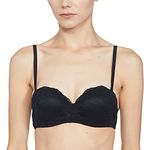 Lace Padded Bandeau Strapless Bra A-E T332959ABLACK (36C)