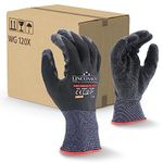 LINCONSON 12 Pack Safety Performance Series Construction Mechanics Wrinkle Latex Work Gloves (Black, X-Large (12 Pairs))