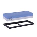 Sharpening Stone 2 Side 1000/6000 Grit Whetstone Knife Sharpener Kit Water Stone Polishing Tools with Rubber Holder