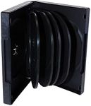 Maxtek Black 10 Disc Capacity DVD Cases with 4 Flip Trays and Outter Clear Sleeve, 10 Pieces Pack