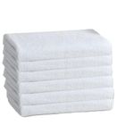 HOVENT 100% Pure Cotton White Bath Towel, 600 GSM for Hotel, Home, Office | for Men/Women, Boys/Girls | Large Size 75 cm x 150 cm | Super Absorbent, Luxury Quality (Set of 6)