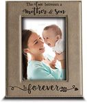 BELLA BUSTA- The Love Between a Mother and Son is Forever from Son- Mom Gifts- Engraved Leather Picture Frame (5" x 7" Vertical (Mother & Son))