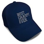 Baseball Cap Best Grampy Ever Grandpa Embroidery Dad Hats for Men & Women, Navy, One Size