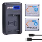 PowerTrust 2-Pack NP-BG1 NP-FG1 Replacement Li-ion Battery + LCD USB Charger for Sony Cyber-shot DSC-H10, DSC-H20, DSC-H3, DSC-H50, DSC-H7, DSC-H9, DSC-W220, DSC-W150, DSC-W120, DSC-H50, DSC-H70, DSC-HX30V, DSC-HX5V, DSC-HX7V, DSC-HX9V, DSC-HX10V Digital Camera