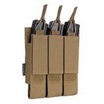 IDOGEAR Triple Mag Pouches Tactical Magazine Pouch Molle Open Top Kriss Mag Pouch for MP5 Magazines (Coyote Brown)