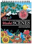 Blissful Scenes Adult Coloring Book - Features 50 Original Hand Drawn Designs Printed on Artist Quality Paper, Hardback Covers, Spiral Binding, Perforated Pages, Bonus Blotter