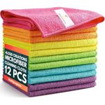 Showstopper Microfiber Cleaning Cloth,12 Pack Cleaning Rag,Cleaning Towels (6 Multi Color, 40cm X 40cm)