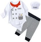 Pezhiqun Newborn Baby Chef Bodysuit