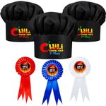 Wesiti 3 Pcs Chili Cook Off Chef Hat Chili Cook Off Prizes Trophies 1st /2nd /3rd Place Unisex Adjustable Cooking Hat(Black)