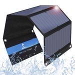 BigBlue 3 USB Ports 28W Solar Charger (5V/4.8A Max Total) Foldable Waterproof Outdoor Solar Battery Charger Compatible for iPhone Samsung Galaxy LG etc