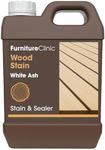 Furniture Clinic Wood Stain | Water Based | Fast Drying, Low Odor, & Non-Toxic | Multiple Finishes | for Indoor & Outdoor Furniture and More | White Ash (8.5oz / 250ml)