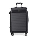 Travelpro Platinum Elite Hardside Expandable Spinner Wheel Luggage TSA Lock Hard Shell Polycarbonate Suitcase, Shadow Black, Checked Medium 25-Inch