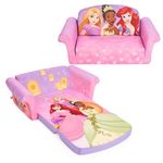 MARSHMALLOW Furniture, Children's 2-in-1 Flip Open Foam Compressed Sofa, Disney Princesses